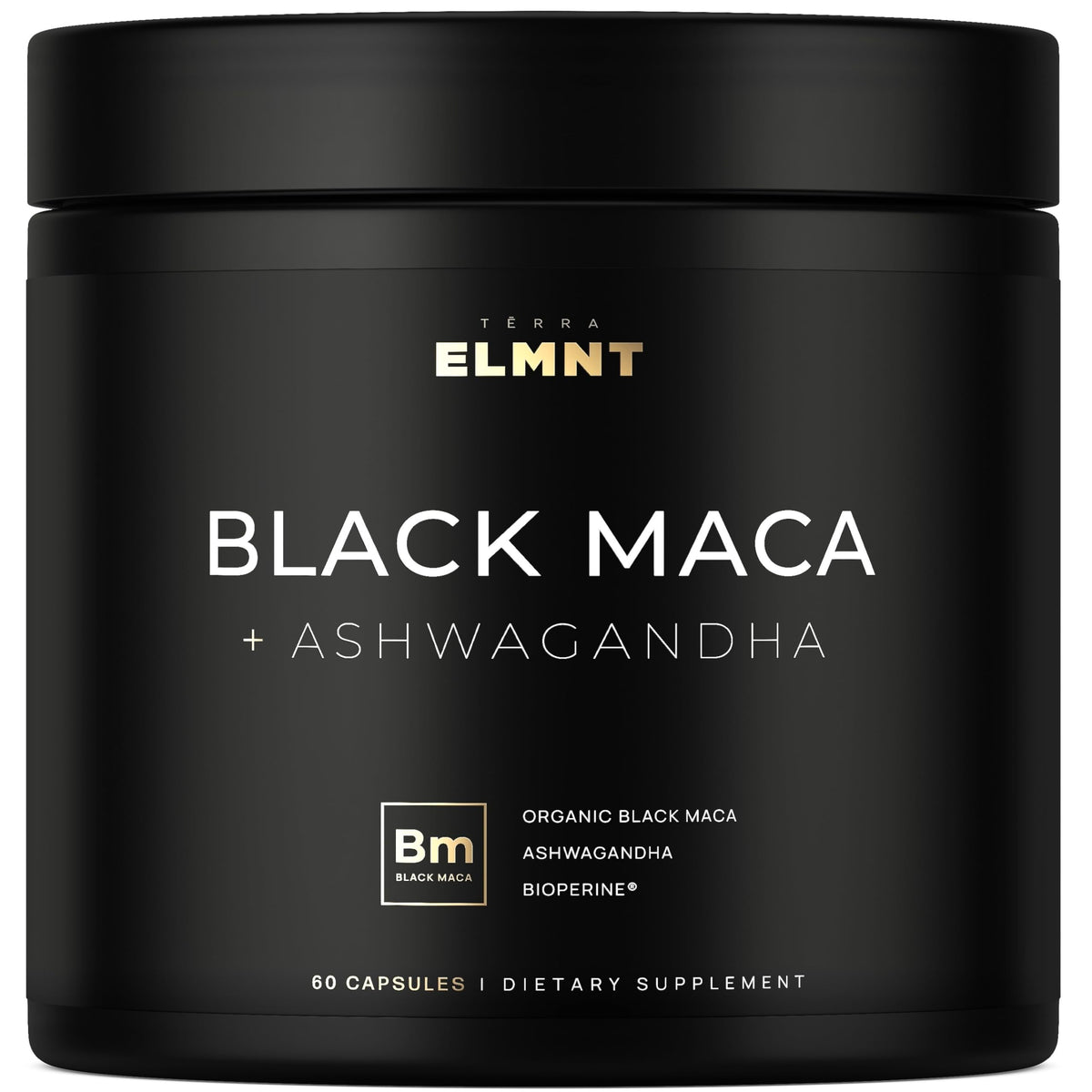 Terra Elmnt Black Maca capsules promote energy for daily performance