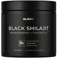 Terra Elmnt Black Shilajit bottle showcases premium extract for men's energy.