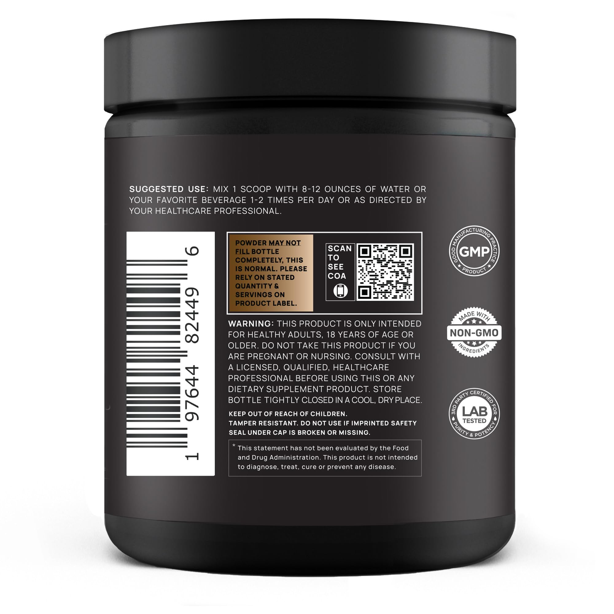 Terra Elmnt Chocolate Collagen Burn scoop dissolving in milk for smooth drink.