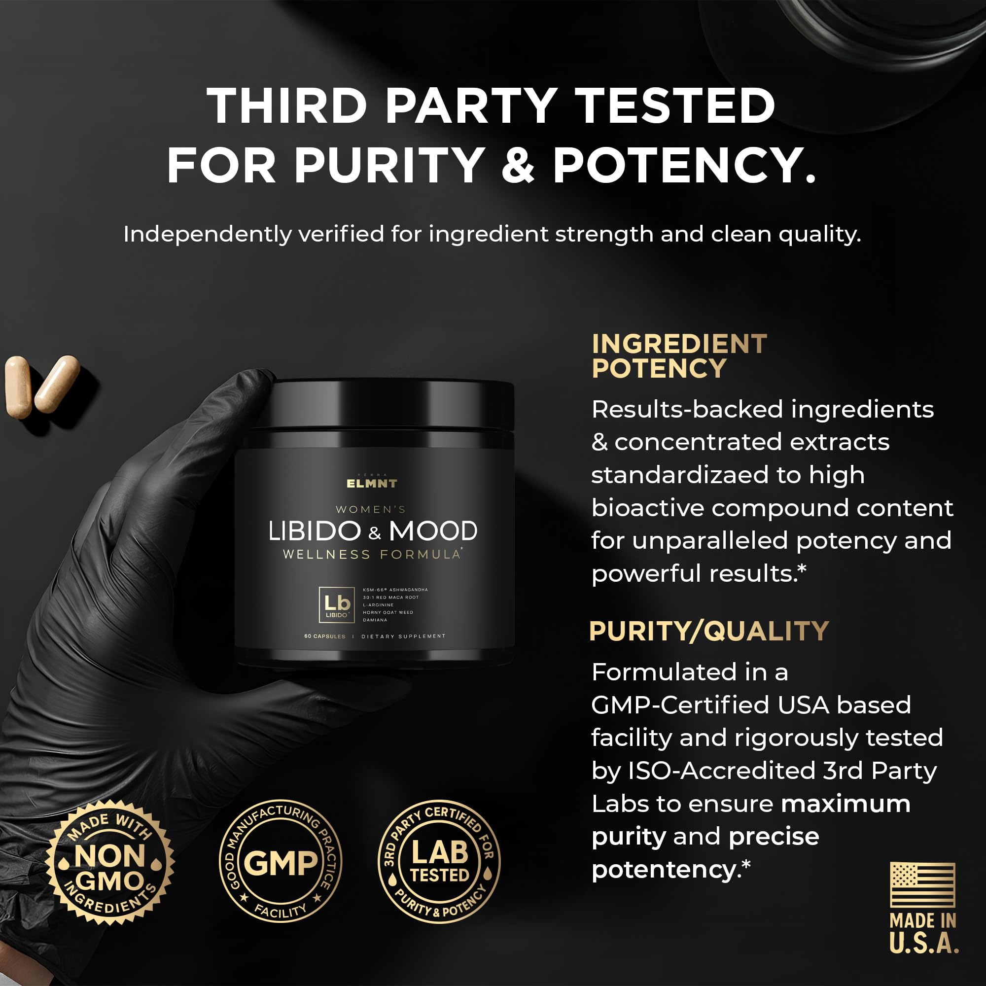 TERRA ELMNT Horny Goat Weed extract closeup signaling libido wellness potential