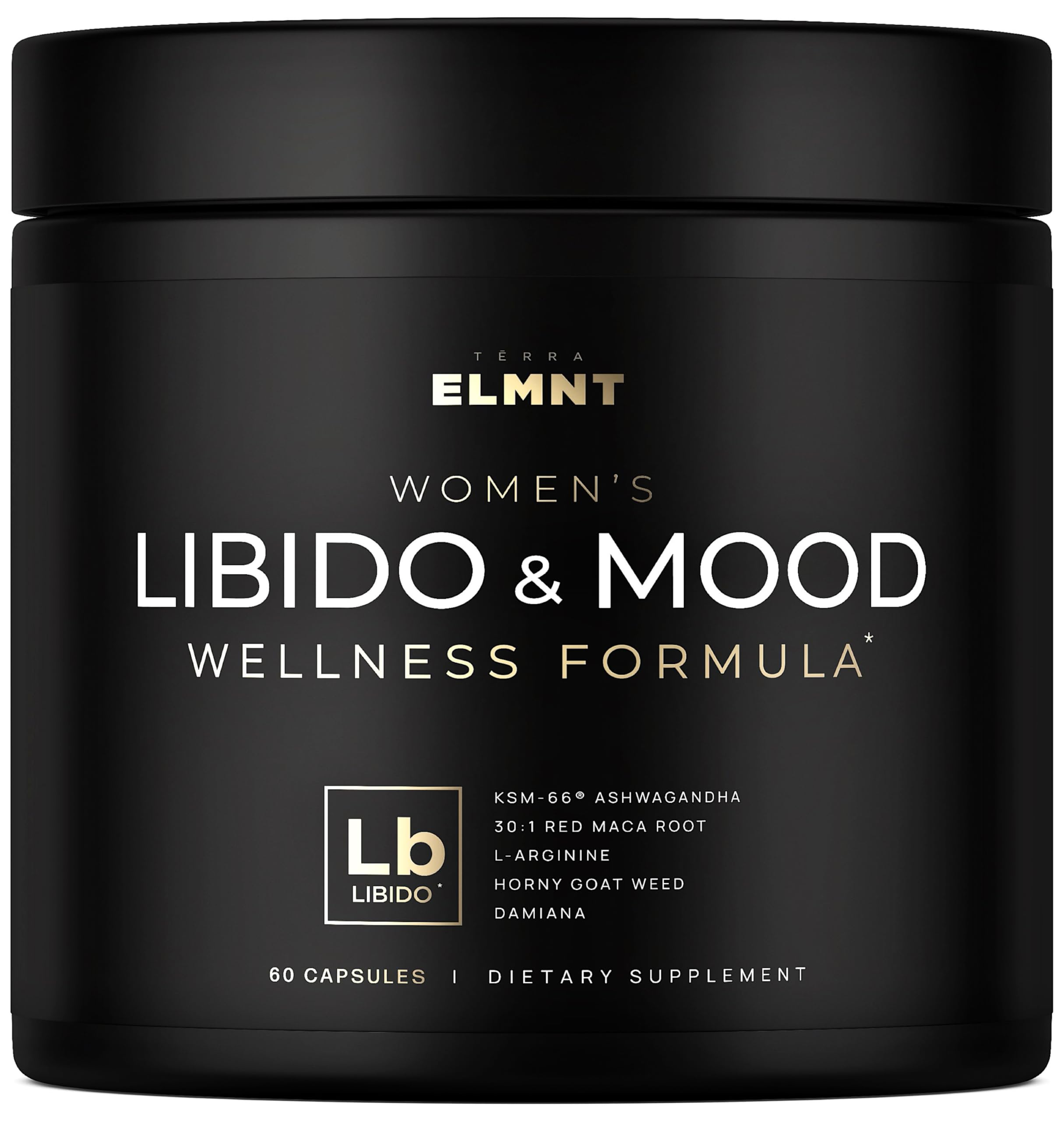 TERRA ELMNT Libido Booster bottle full showing premium vitality support for women