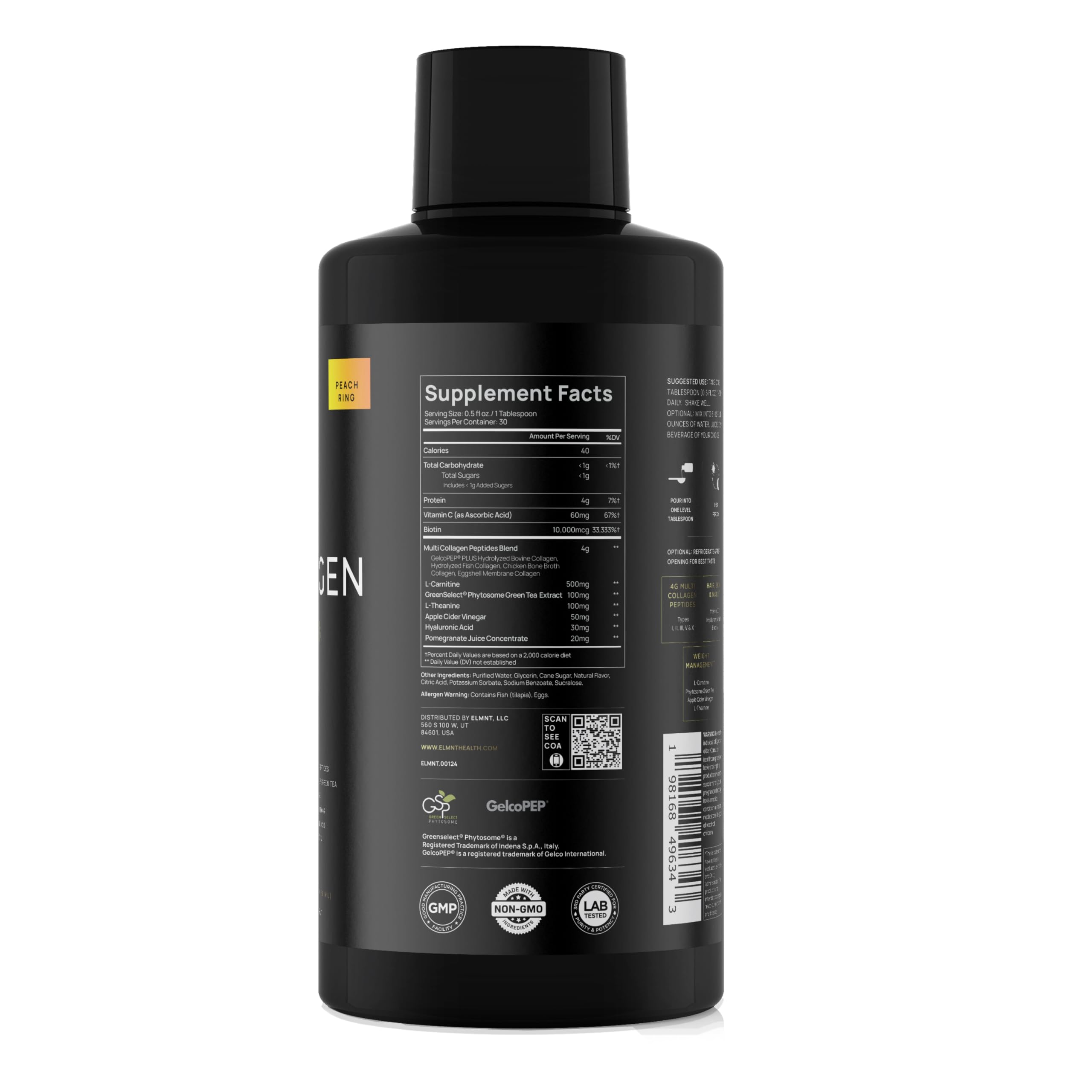 terra elmnt multi collagen shot with 4,000mg blend supports skin, nails, and hair