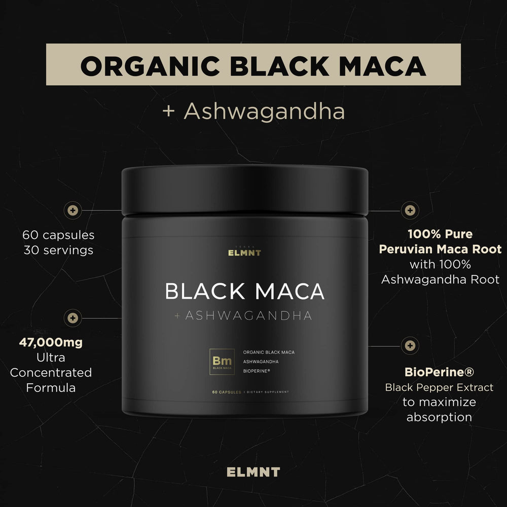 Terra Elmnt Maca Ashwagandha formula supports balance and stamina