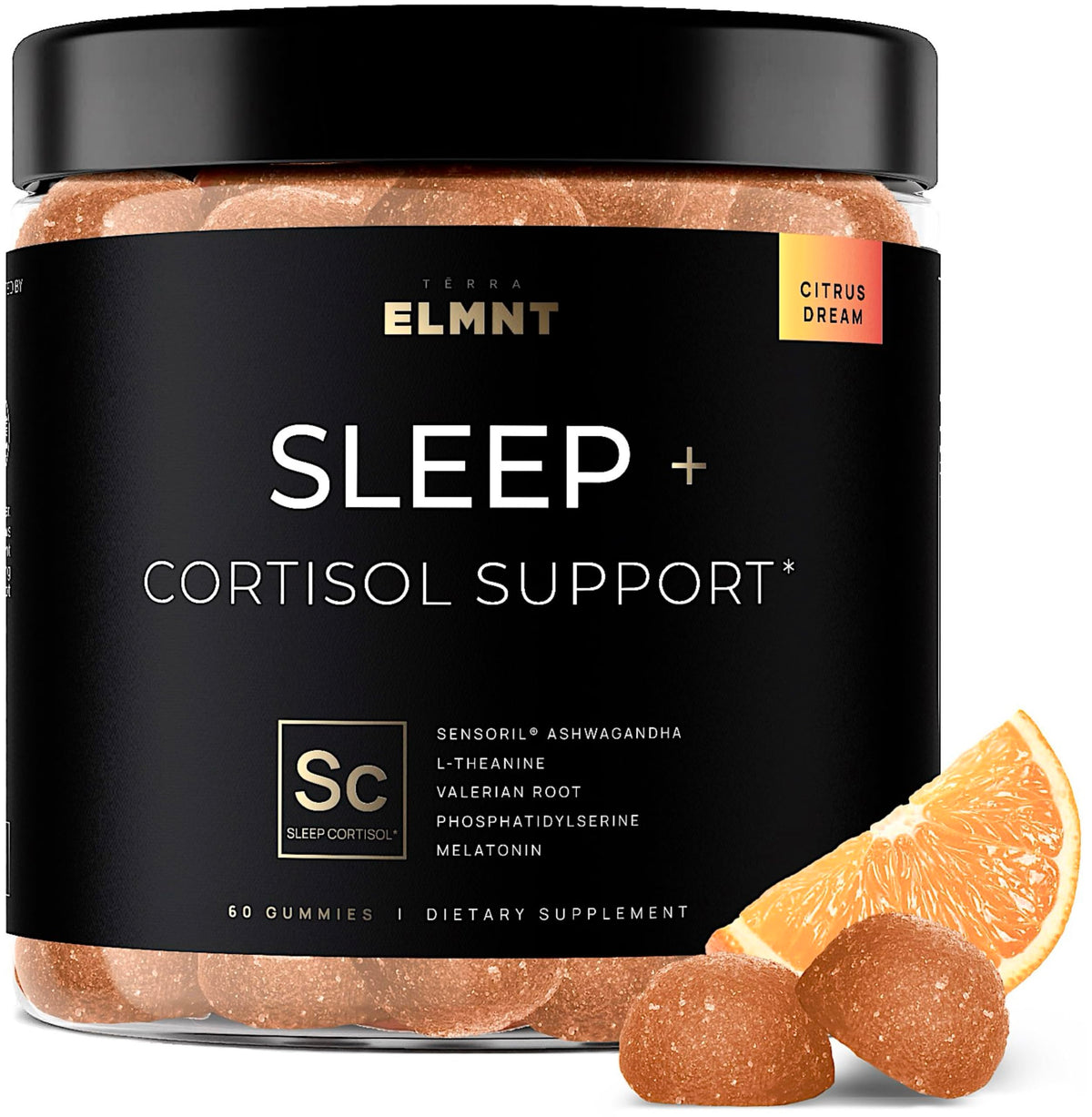 Terra Elmnt melatonin gummies bottle front for gentle sleep support
