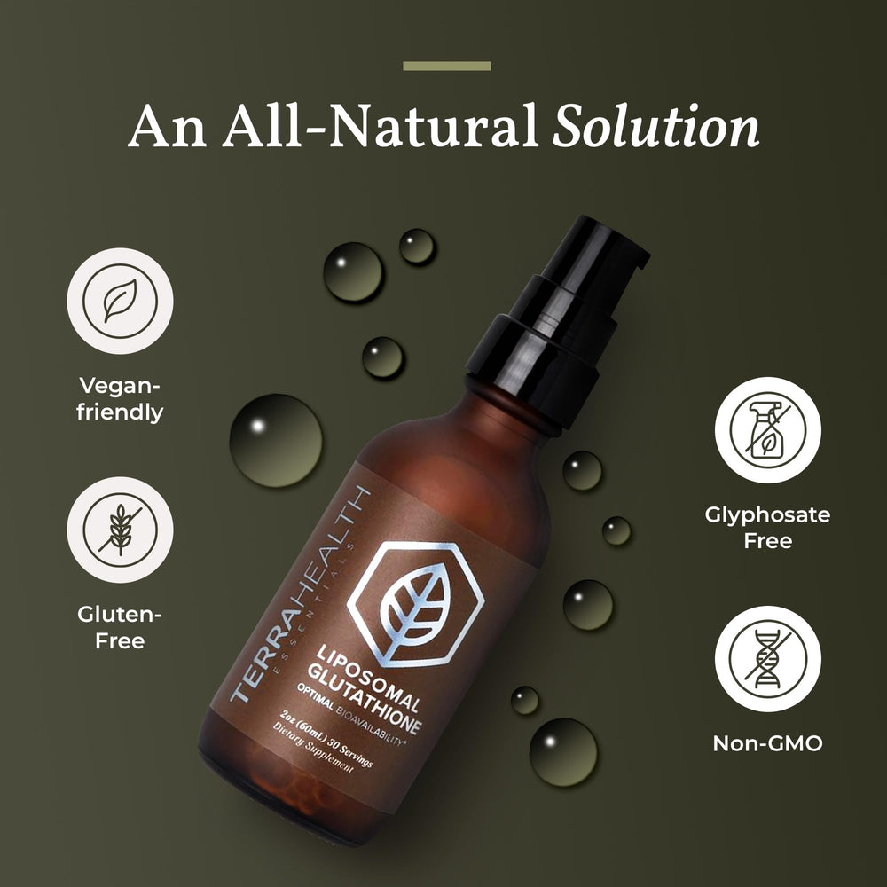 Terra Health Essentials glutathione liquid mixing into drinks demonstrates versatility.