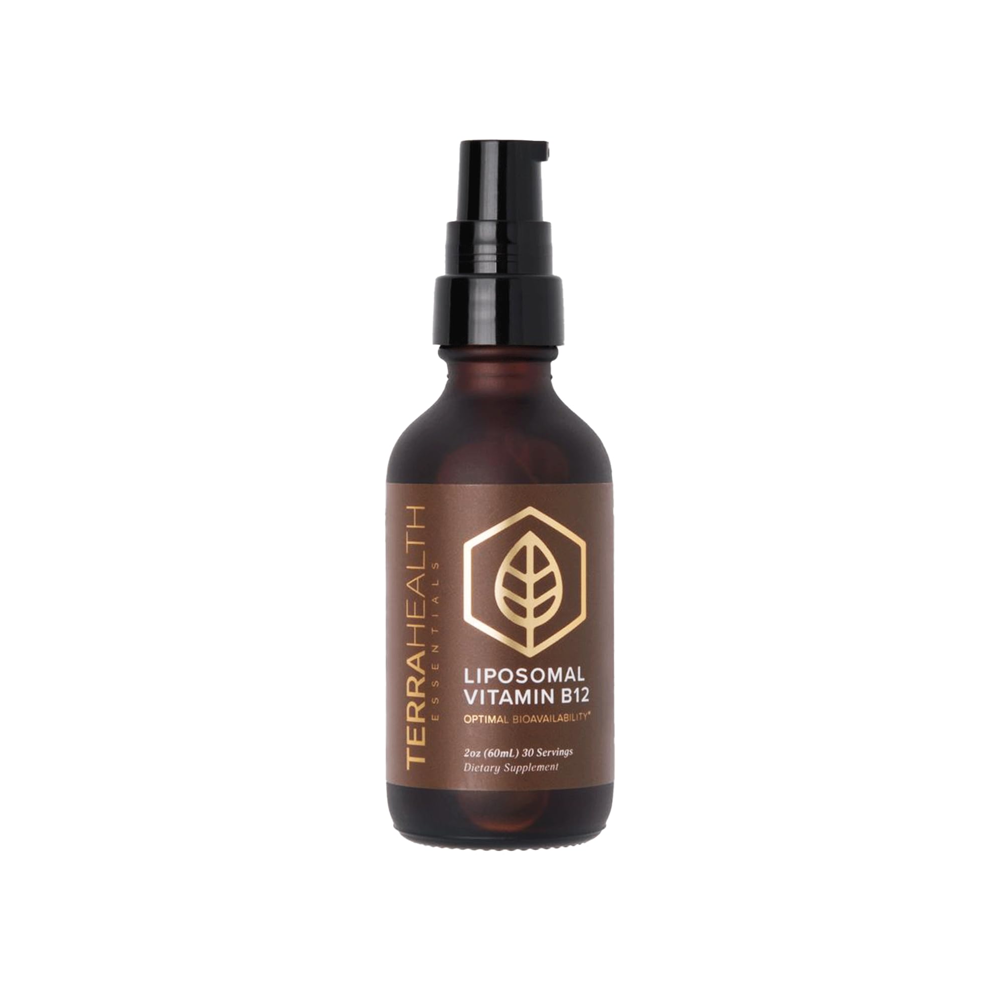 Terra Health Essentials Liposomal B12 bottle front view for energy support.