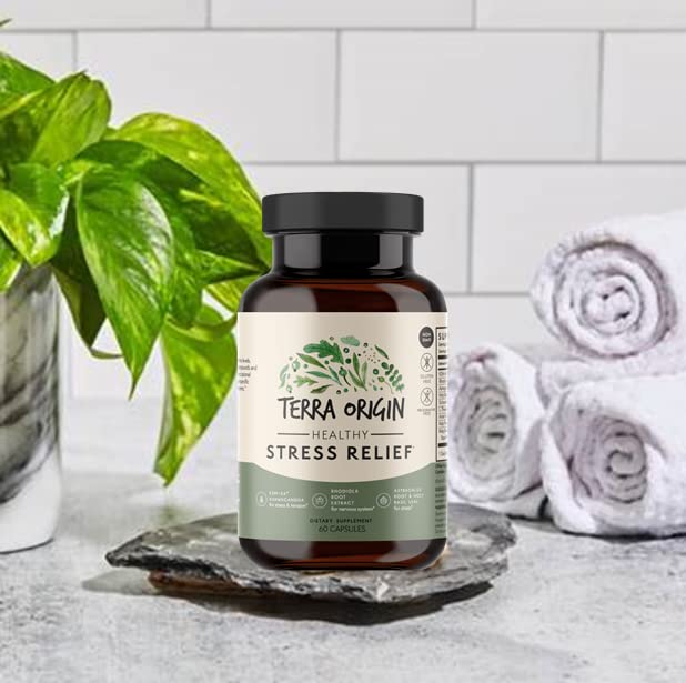 Terra Origin bottle on desk in morning routine setting.