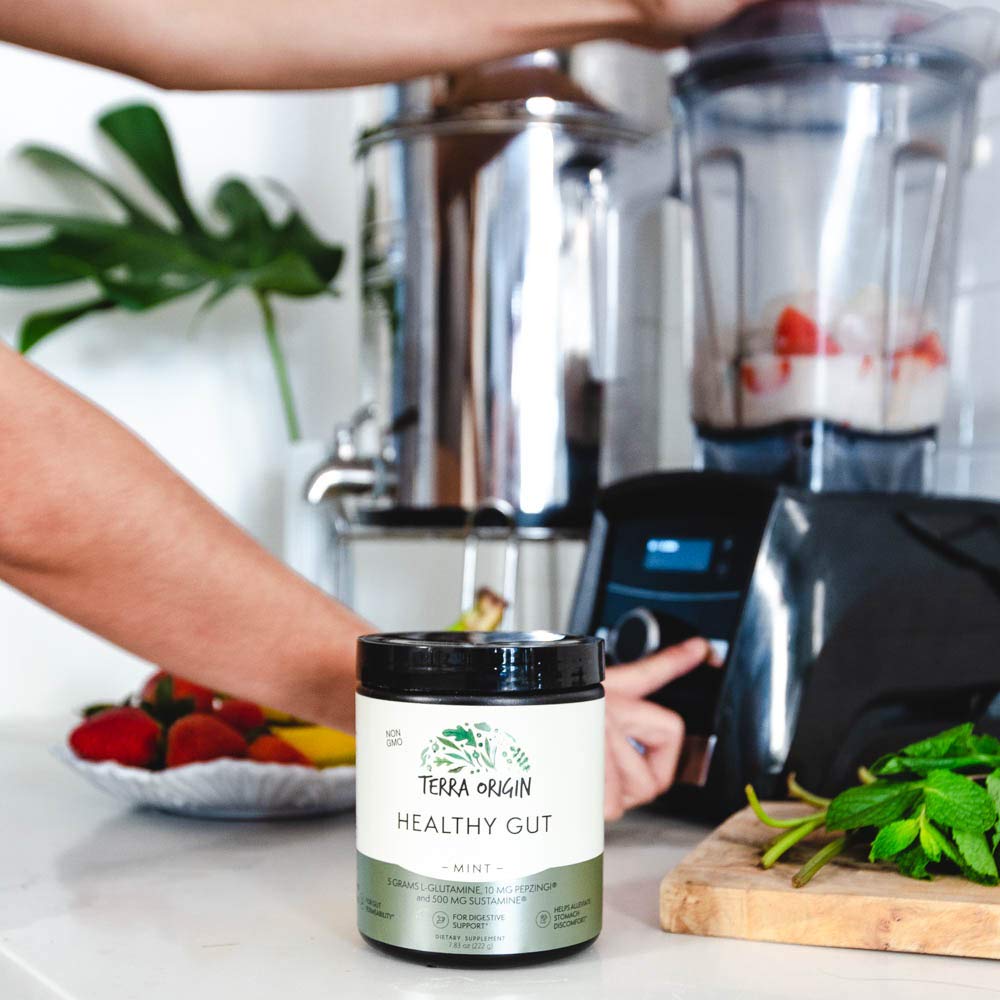 Mint flavor powder dissolves smoothly in water for a refreshing digestive support option.