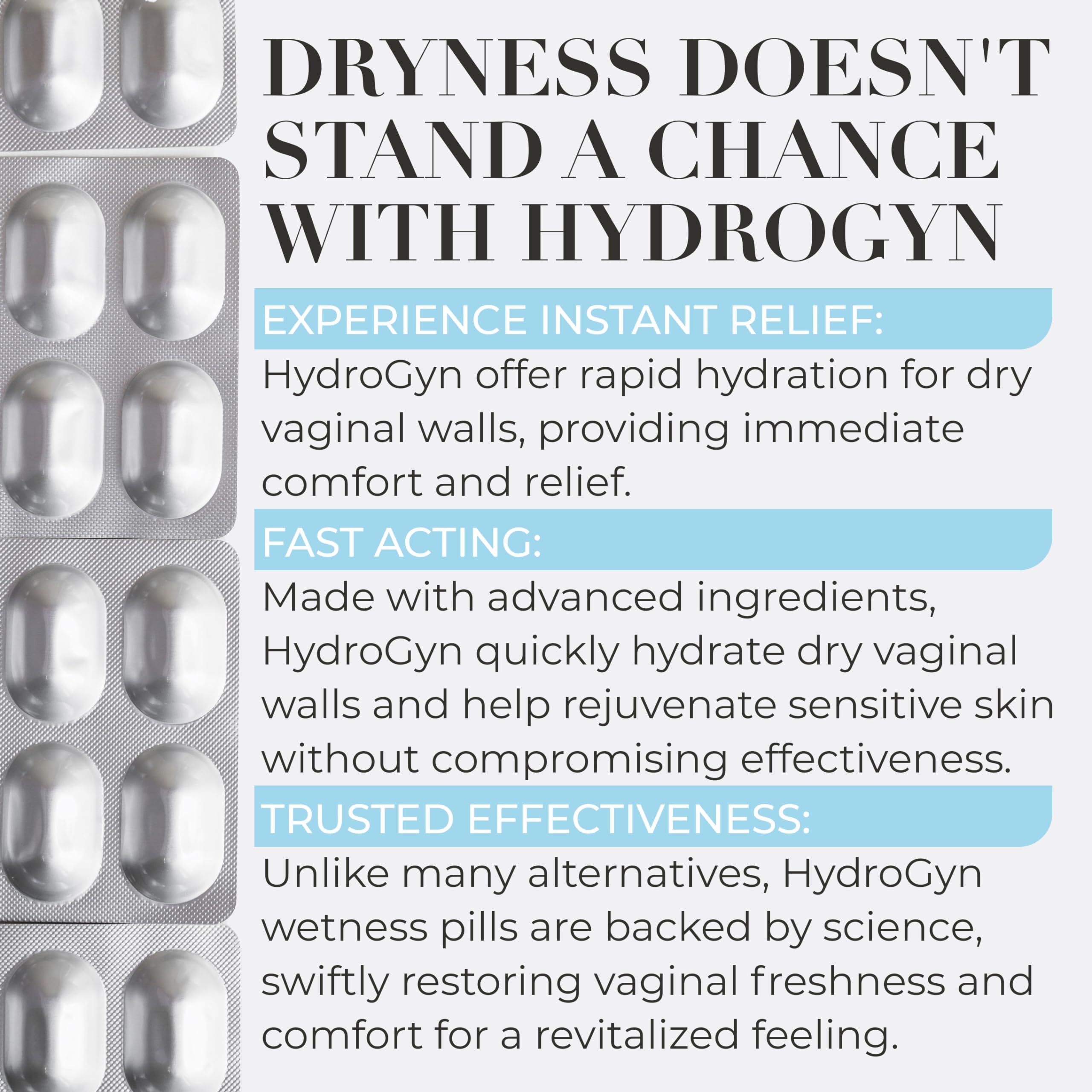 Terramed Hydro Gyn bottle-back showing directions and ingredients for thoughtful care.