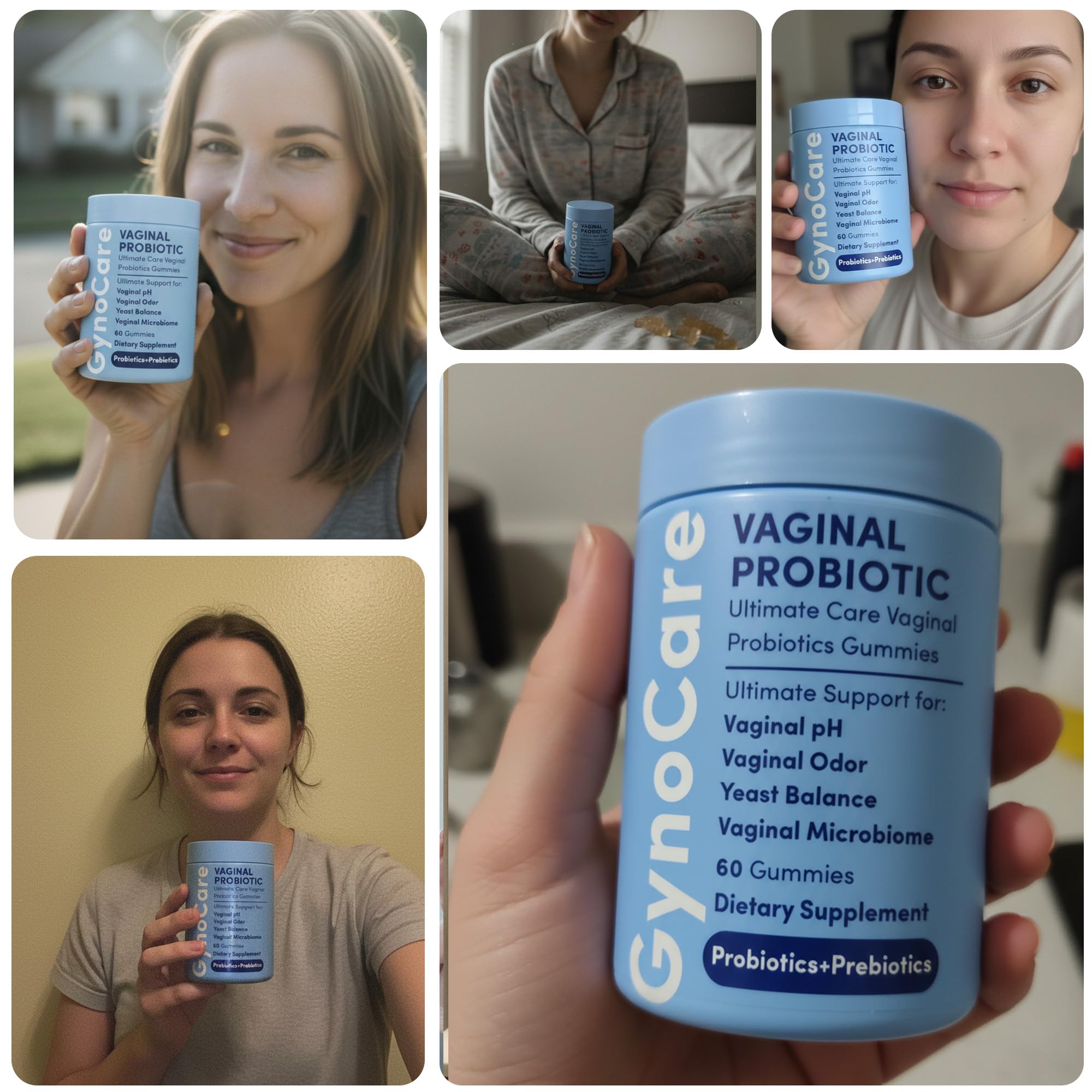 60-count bottle front of Terramed Just Think Comfort vaginal probiotics gummies