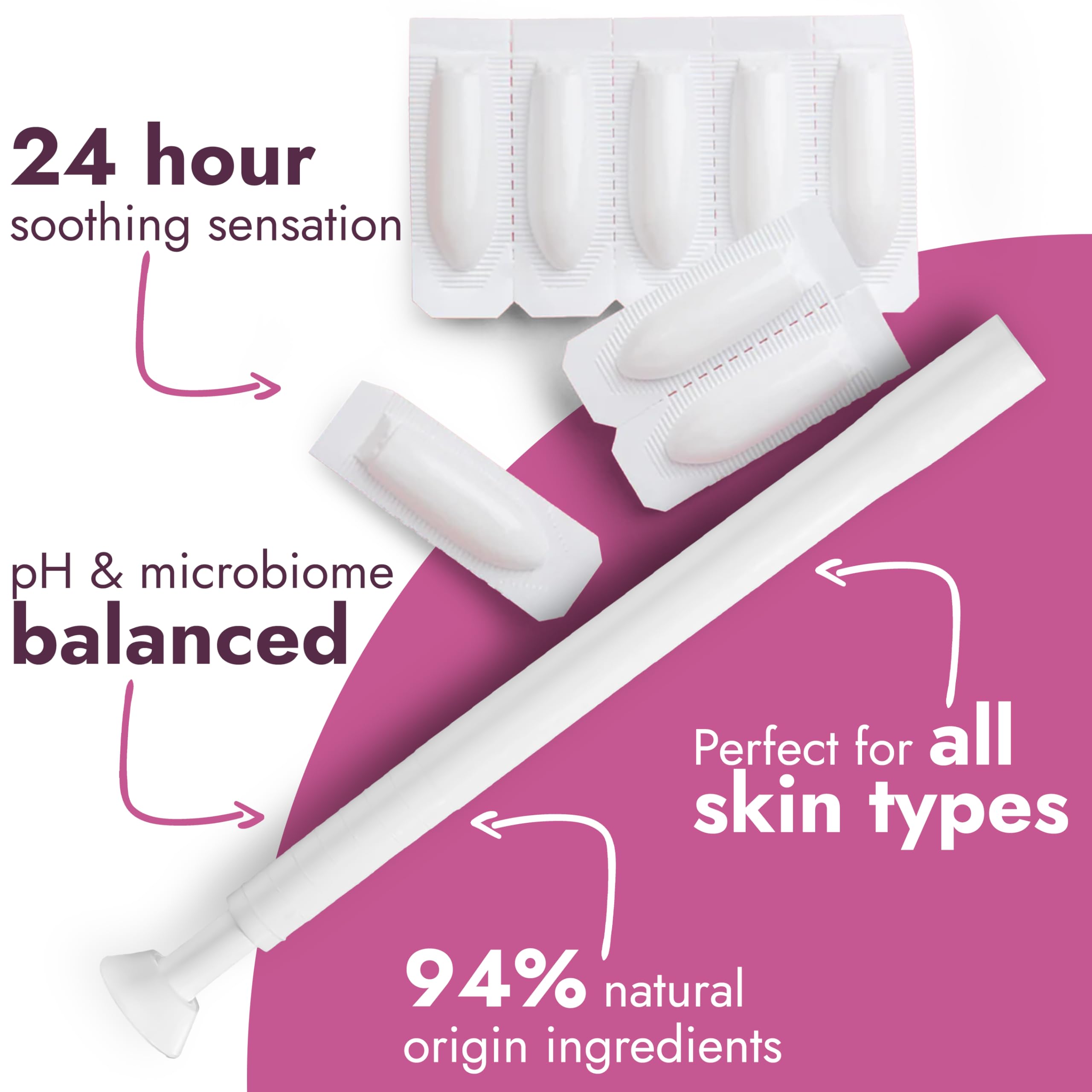 Terramed Just Think Comfort boric acid suppositories for easy vaginal care.