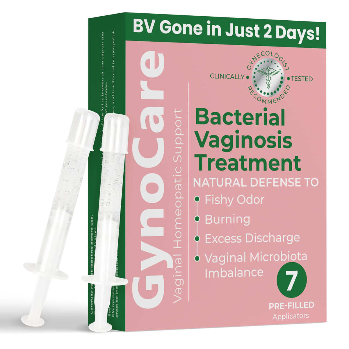 Terramed Just Think Comfort BV treatment prefurnished applicators for discreet at‑home use.