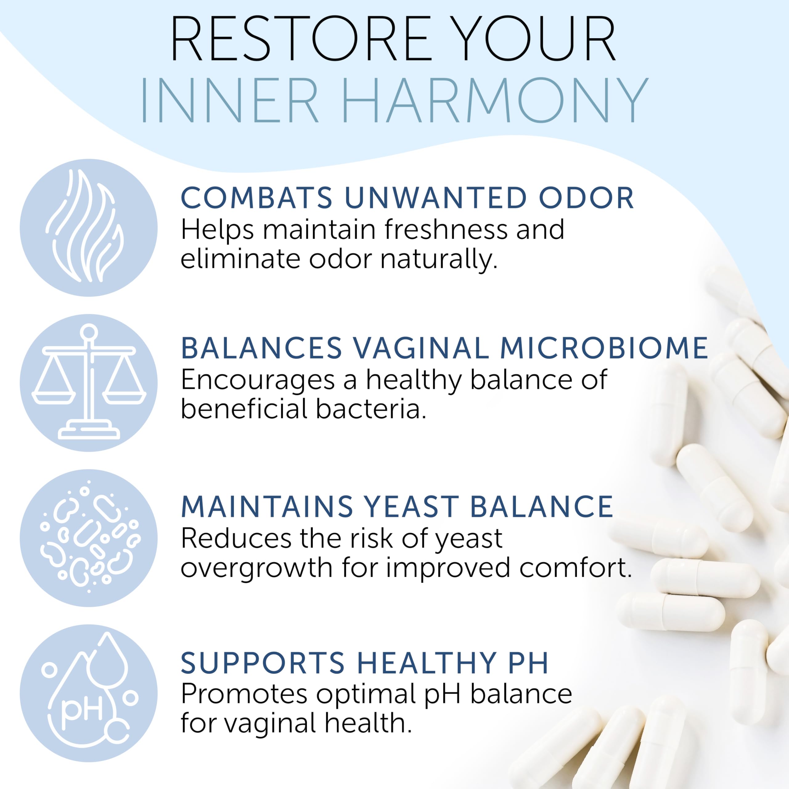 Terramed Just Think Comfort daily-use capsule promotes feminine care.