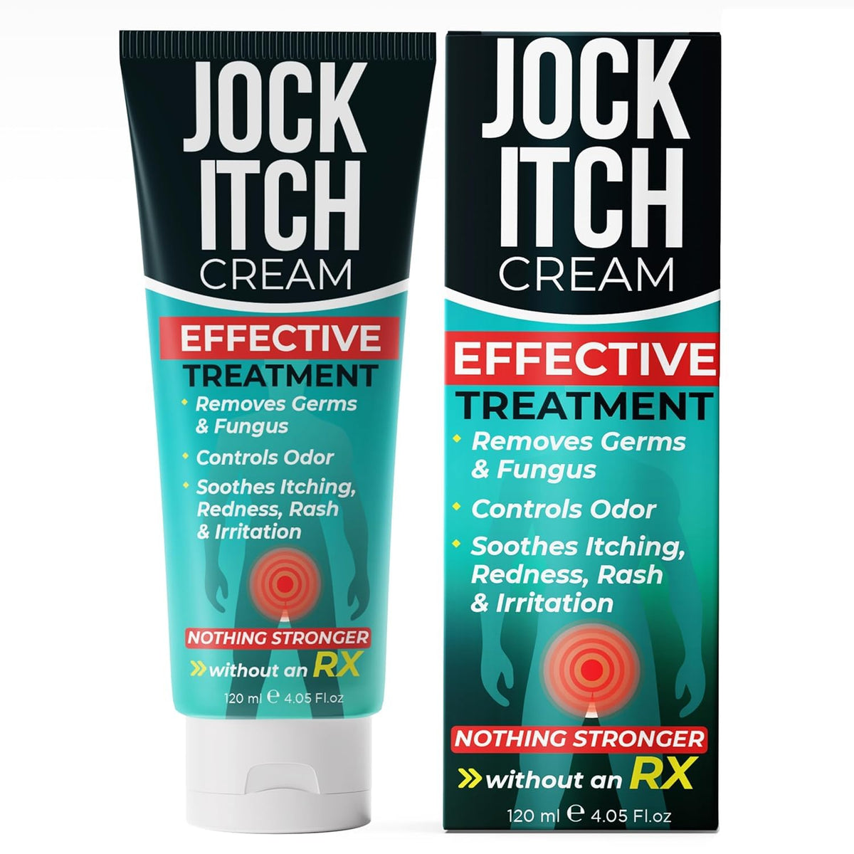 Terramed Just Think Comfort Jock Itch Cream bottle ready for quick relief