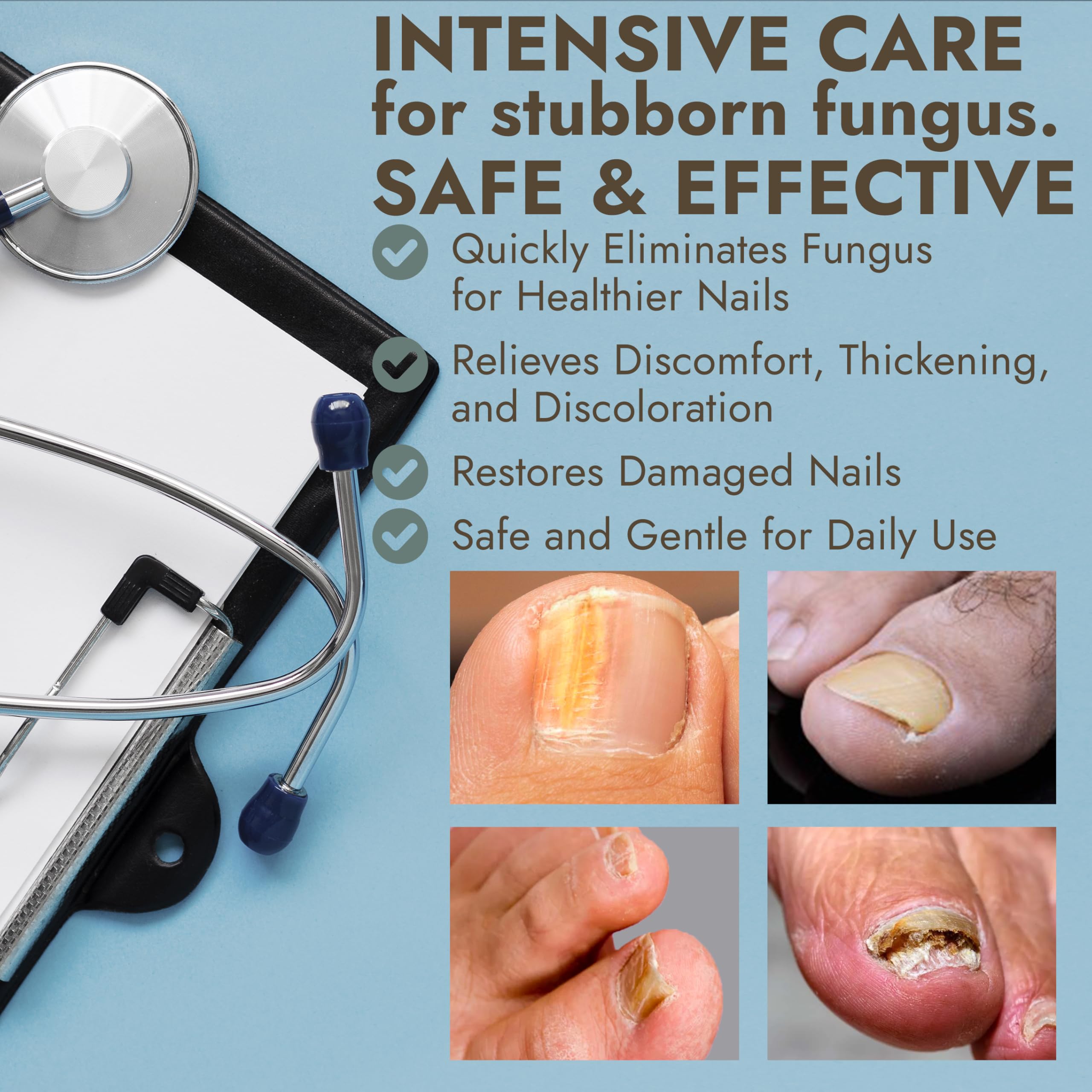 Terramed Just Think Comfort Pen applying under nail with precision tip.
