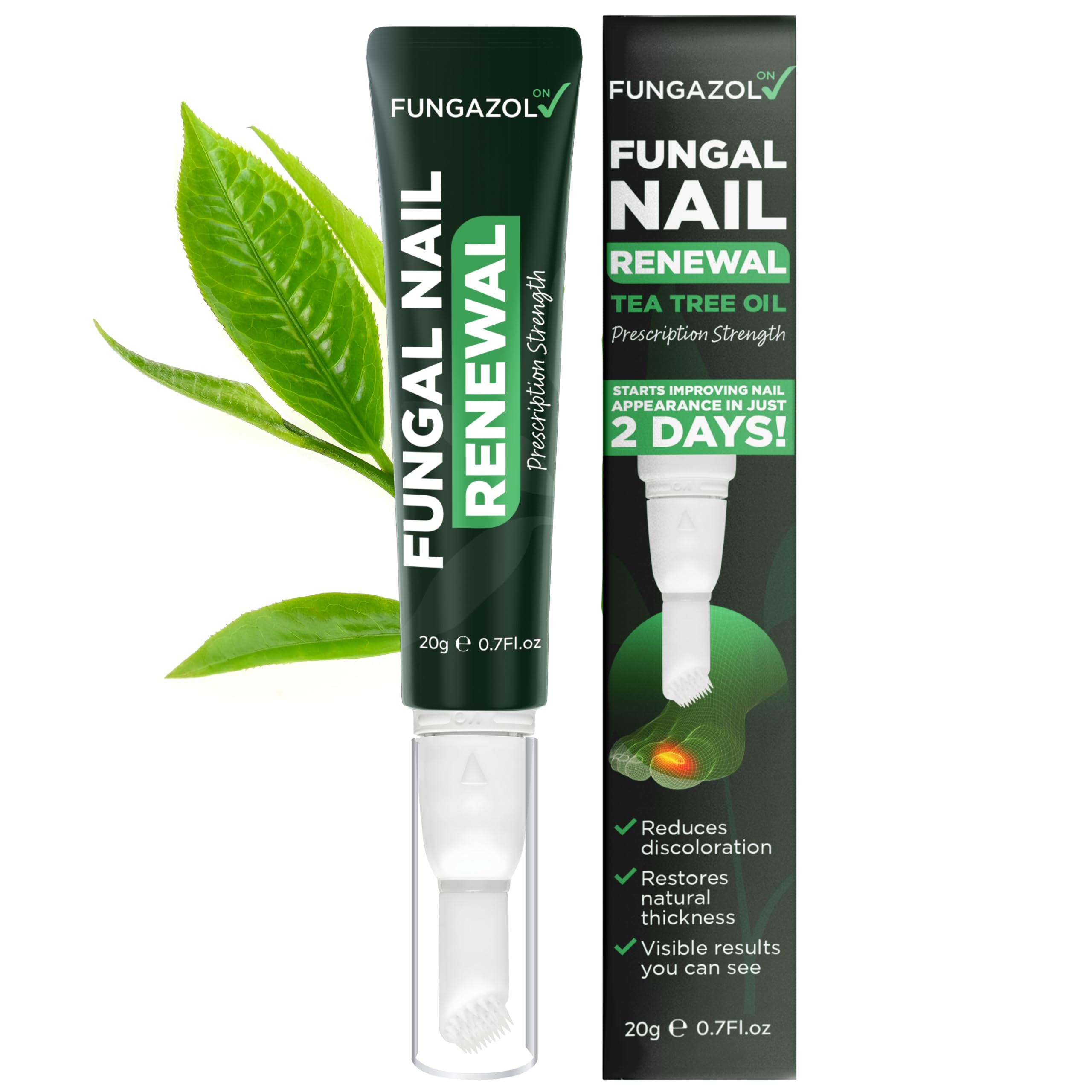 Terramed Just Think Comfort Toenail Fungus Pen bottle close-up for targeted treatment with tea tree oil.