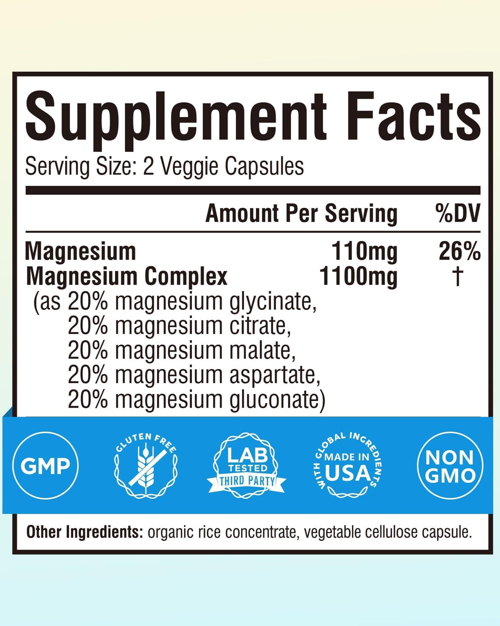 Terranics magnesium 5in1 capsules close-up highlighting absorption-focused formula.