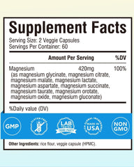 Terranics magnesium capsules laid out to show the 10-form blend