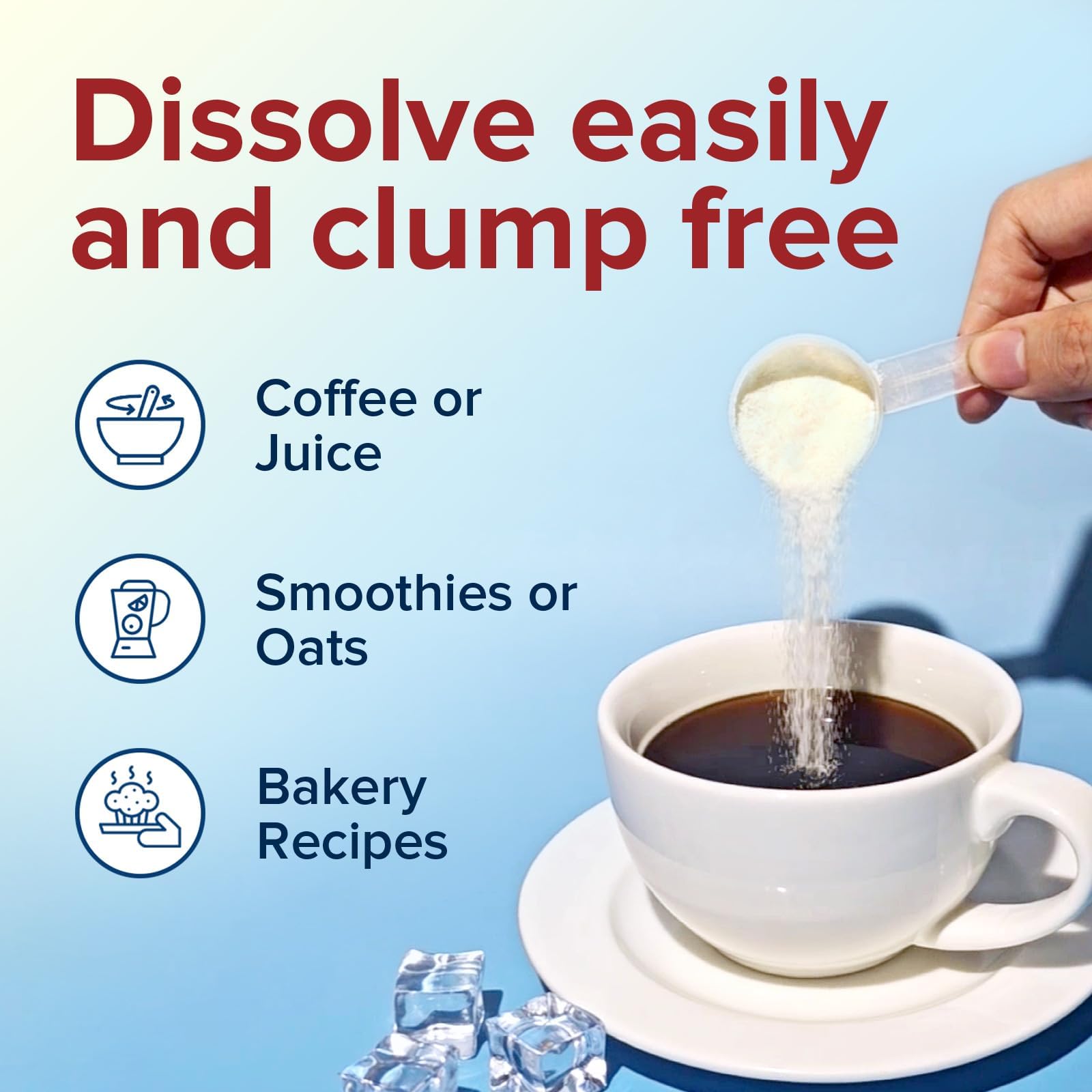 Terranics collagen powder added to coffee for a smooth daily routine
