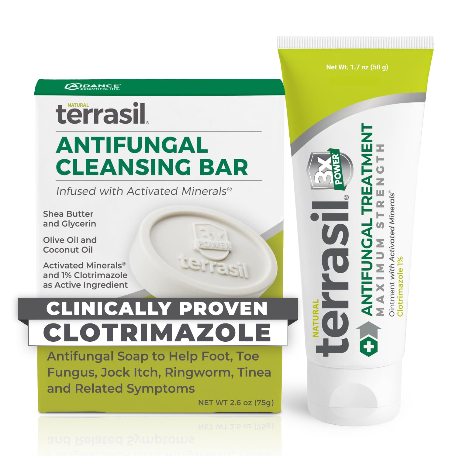 Terrasil antifungal cream 50g tube for fast soothing relief on irritated skin.