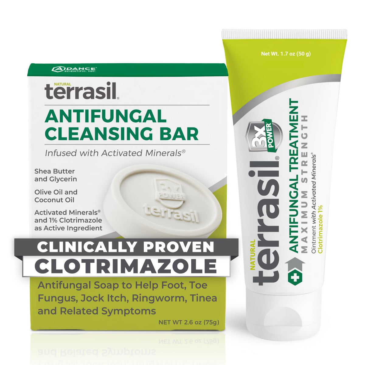 Terrasil antifungal cream 50g tube for fast soothing relief on irritated skin.