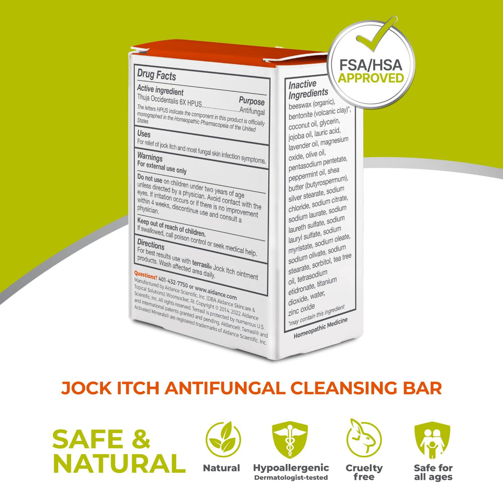 Terrasil antifungal jock itch soap complements ointment for complete care.