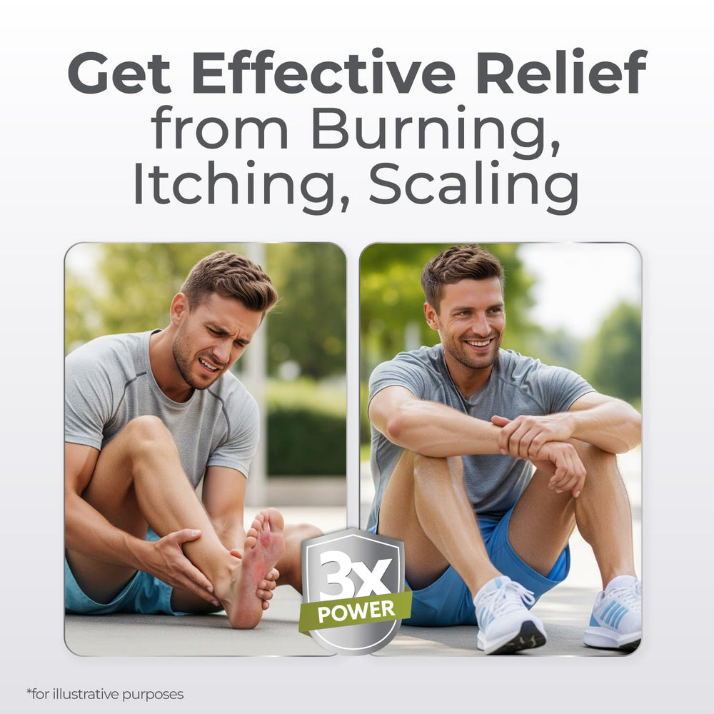 Terrasil Athletes Foot Cream on cracked skin showing gentle protection.