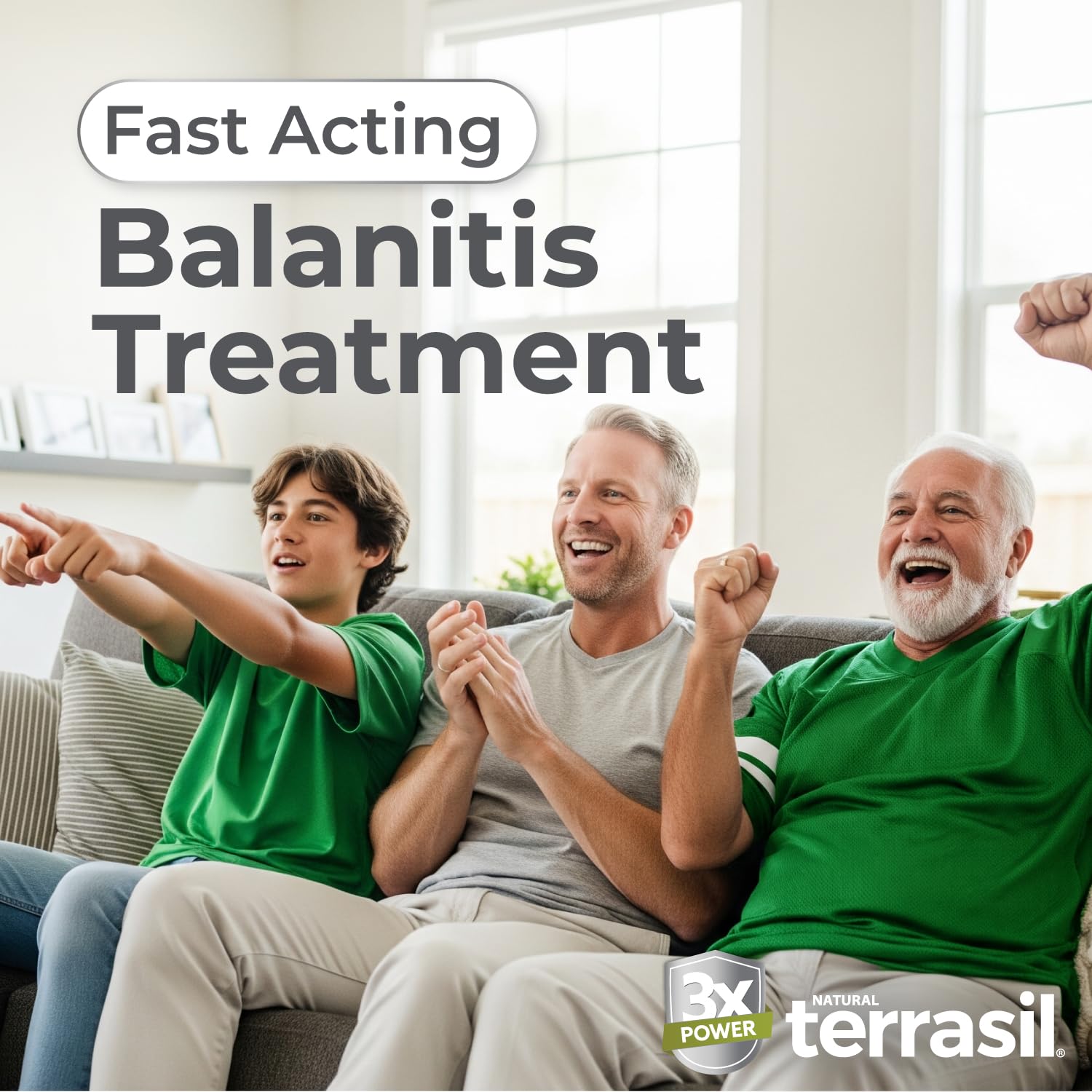 Terrasil Balanitis Relief packaging highlighting natural ingredients for daily use.