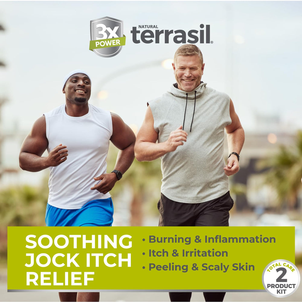 Terrasil Jock Itch soap bar close-up with natural ingredients for daily cleansing.