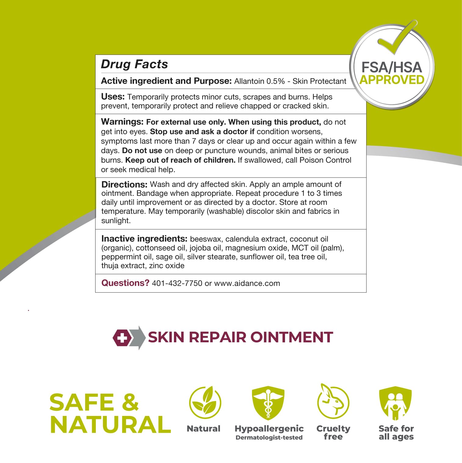 Hypoallergenic Terrasil Skin Repair tube suitable for sensitive skin.