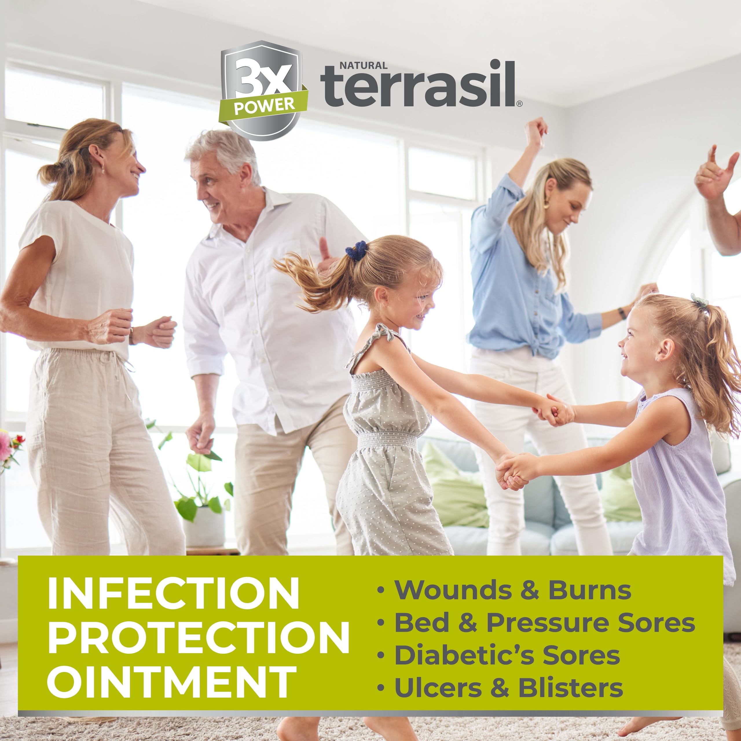 Terrasil Wound Care ointment tube dispensing for quick application