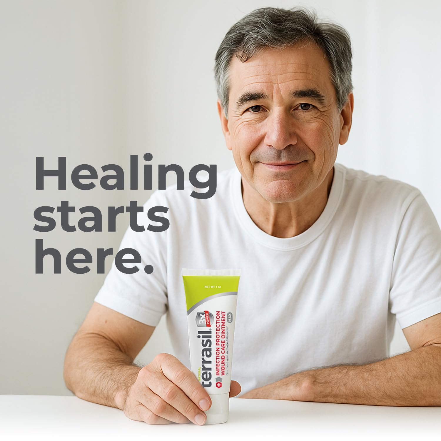 Terrasil Wound Care creates a protective barrier to support healing.