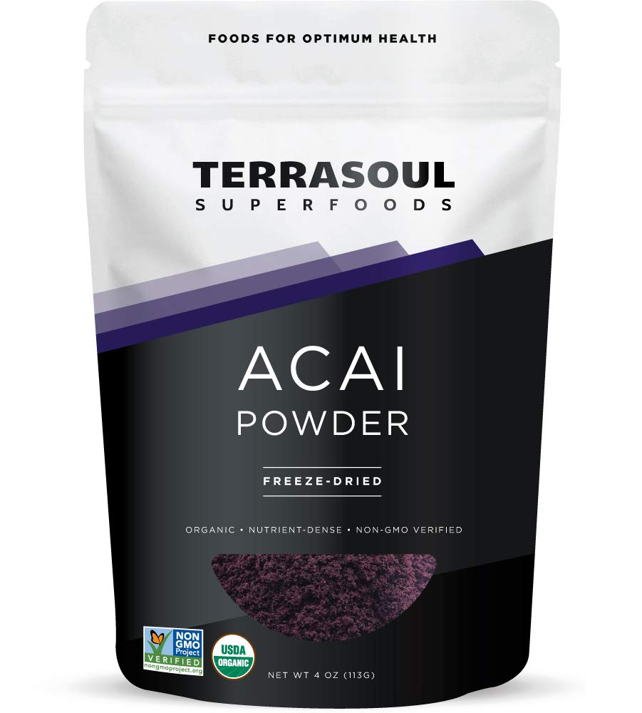 Terrasoul Acai Powder 4oz pouch for antioxidant-rich smoothies
