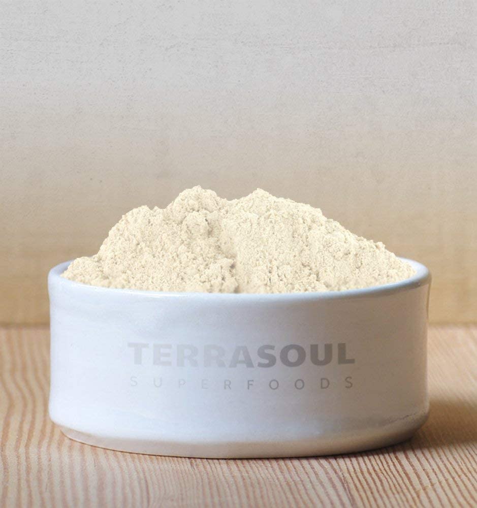 Terrasoul Organic Date Sugar label highlights nutrition and sustainable sourcing.