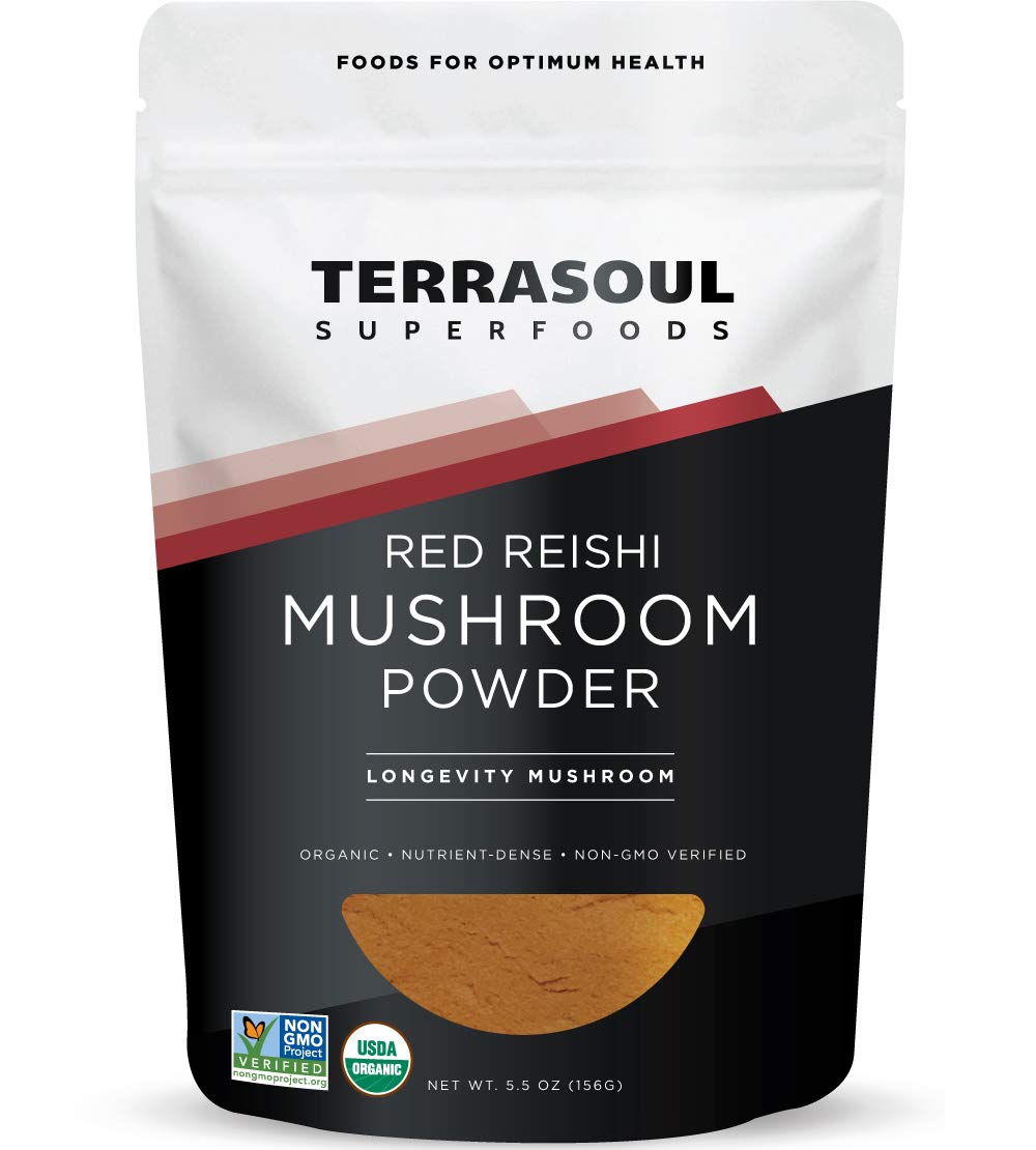 Terrasoul Reishi powder bottle pour for daily wellness routine