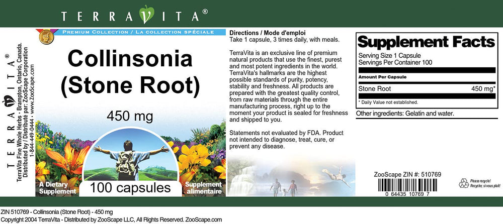Terravita label detail showing ingredients and product code