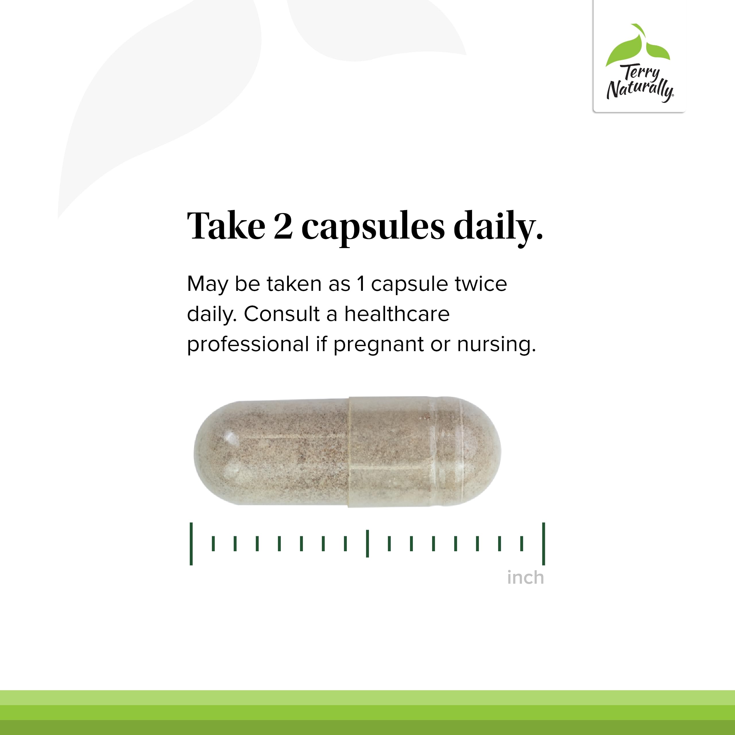 Terry Naturally Adrenaplex dosing blister pack shows a two-capsule daily dose.