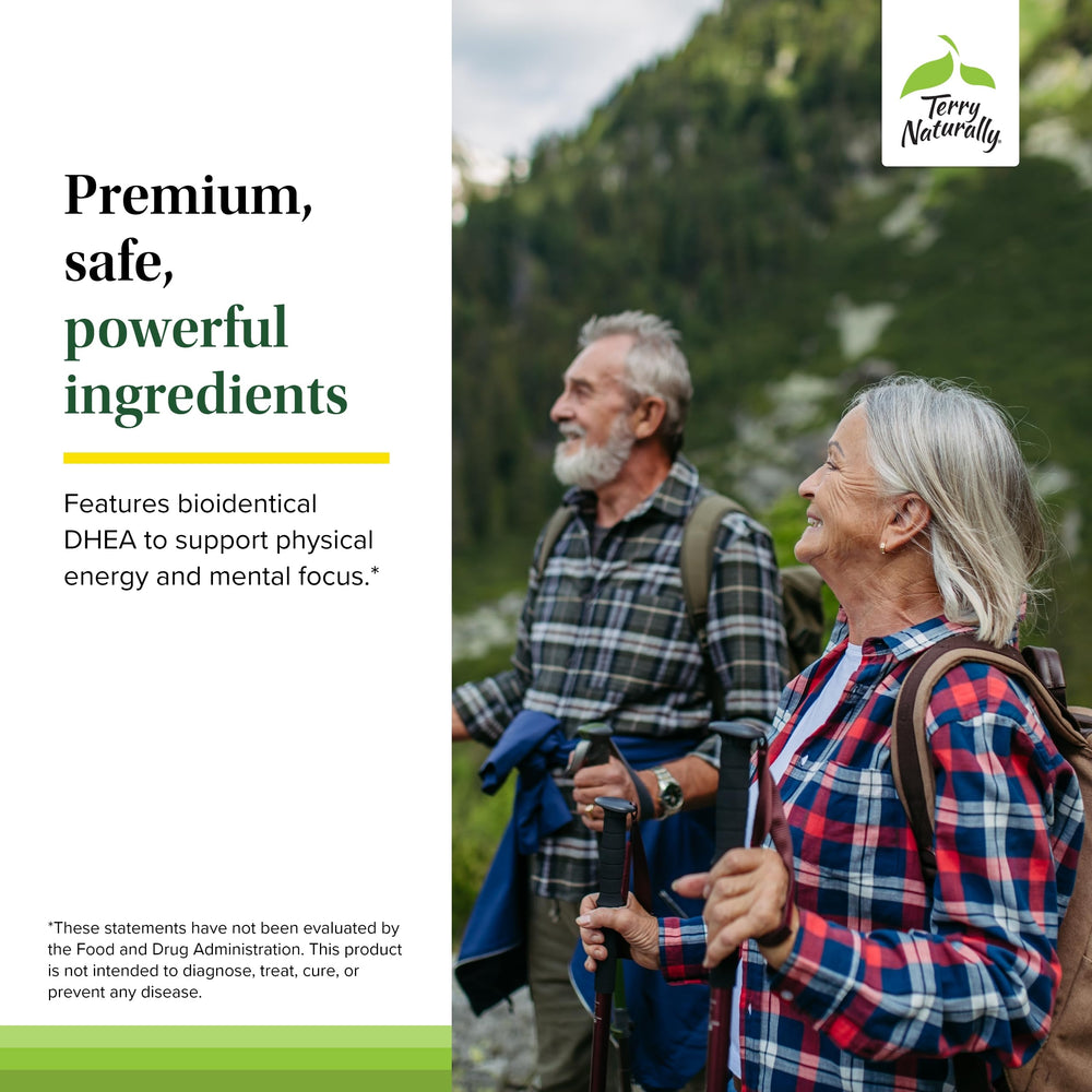Formulation ingredients panel of Adrenaplex featuring DHEA and L-tyrosine