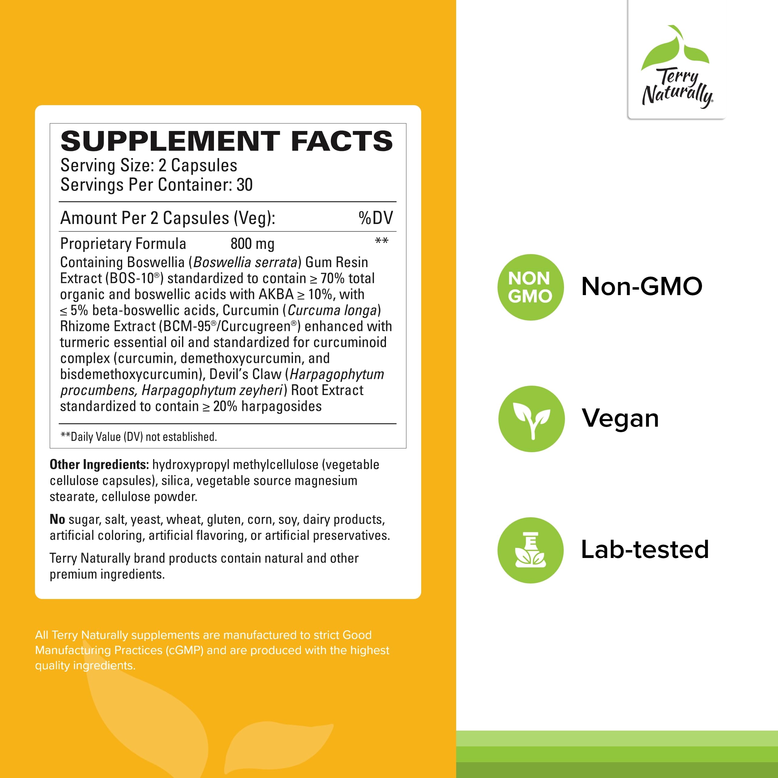 Terry Naturally Arthocin devils claw capsules for daily comfort.