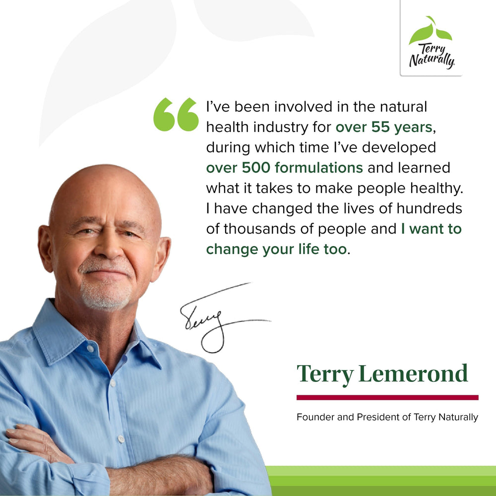 Terry Naturally Bacteril dosage illustration contrasts maintenance vs enhanced support