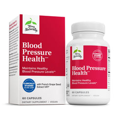 Terry Naturally Blood Pressure Health bottle with capsules supports daily circulation maintenance.