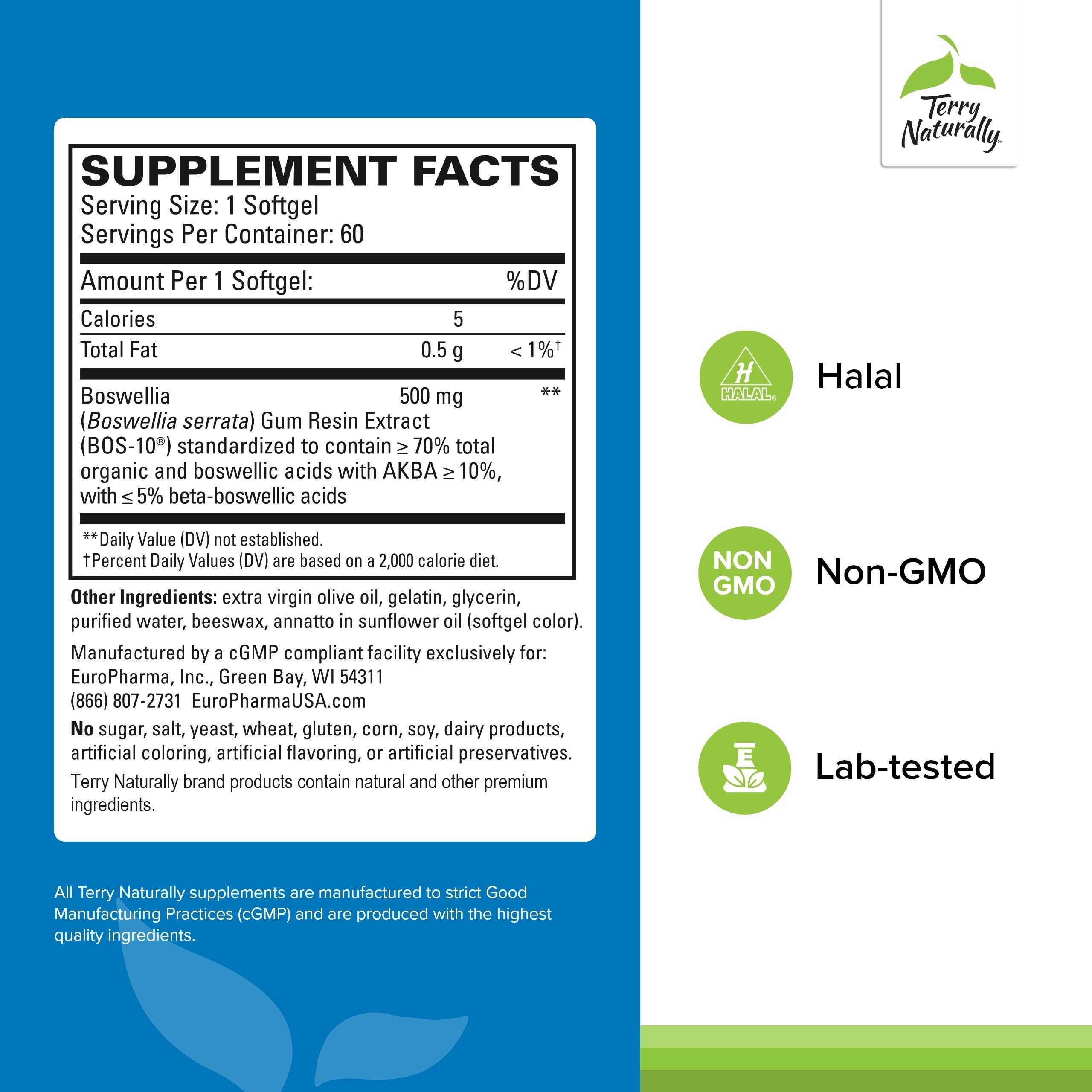 BosMed 500 softgels close-up emphasizing easy daily use.
