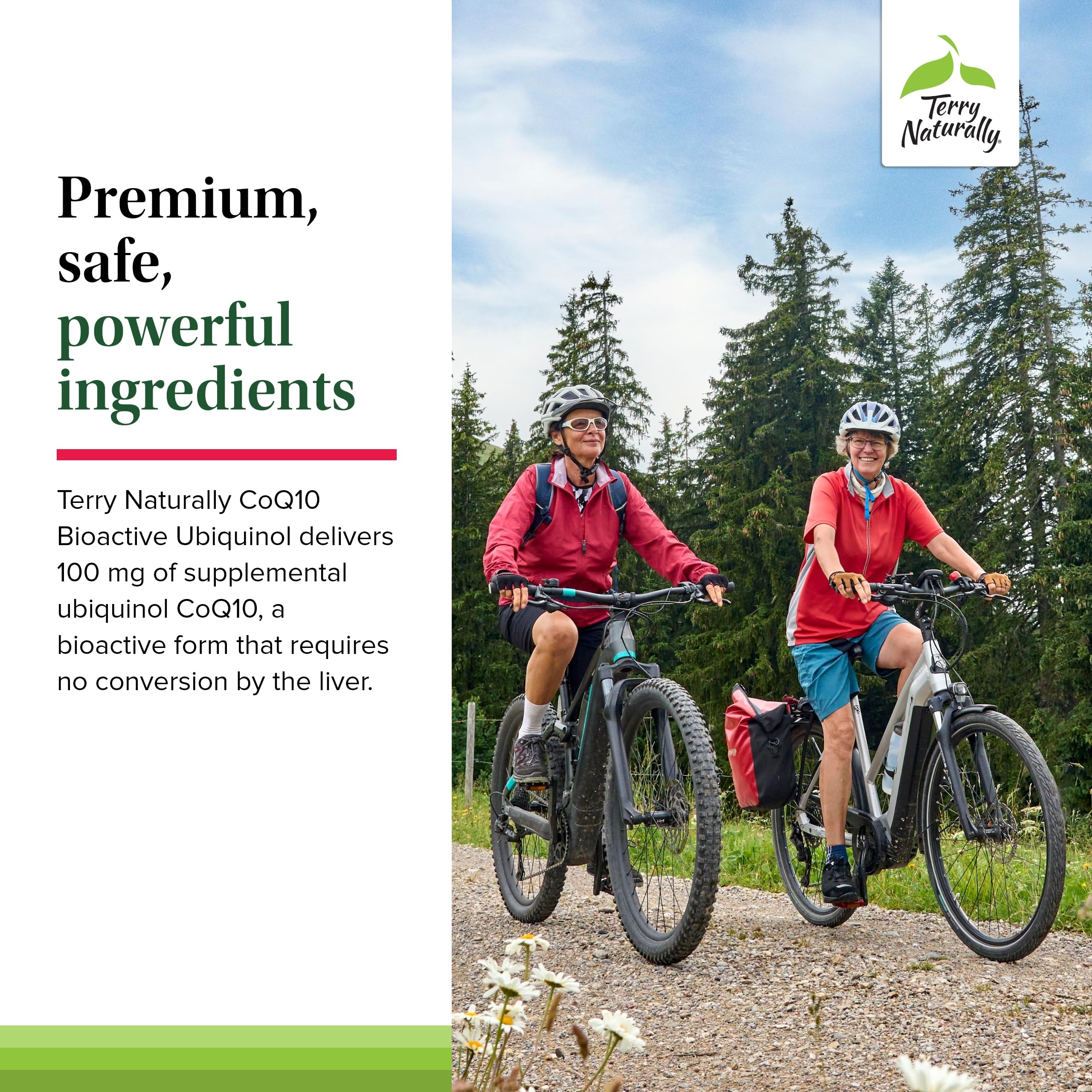 Terry Naturally CoQ10 BioActive packaging conveys health-focused nutrition.