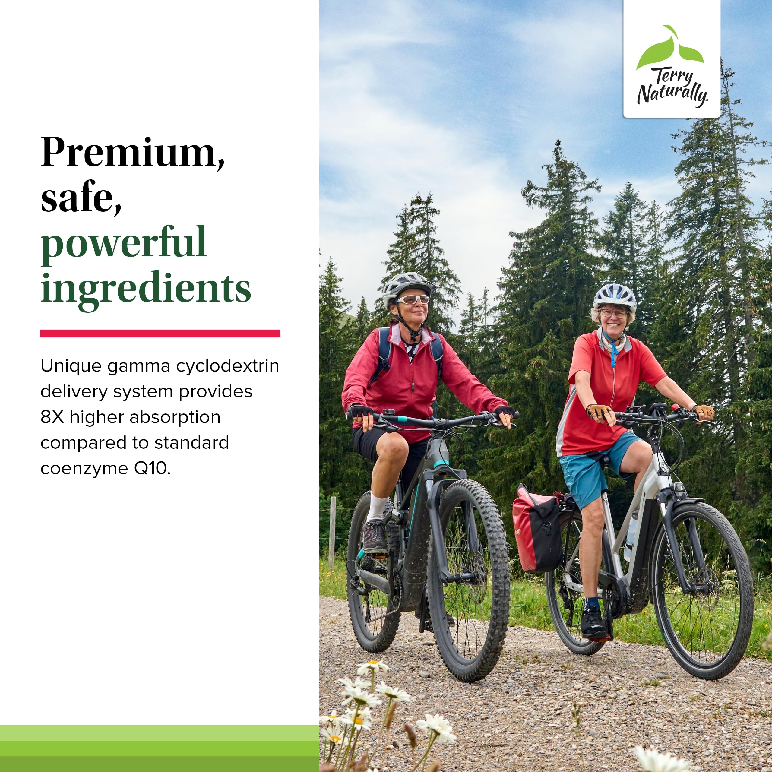 Terry Naturally CoQ10 Chewables nutrition panel highlights CoQ10 content.