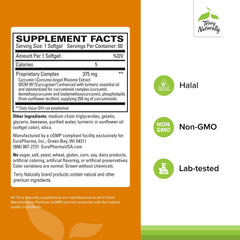 CuraMed 375mg softgel capsules close-up highlighting easy daily use.