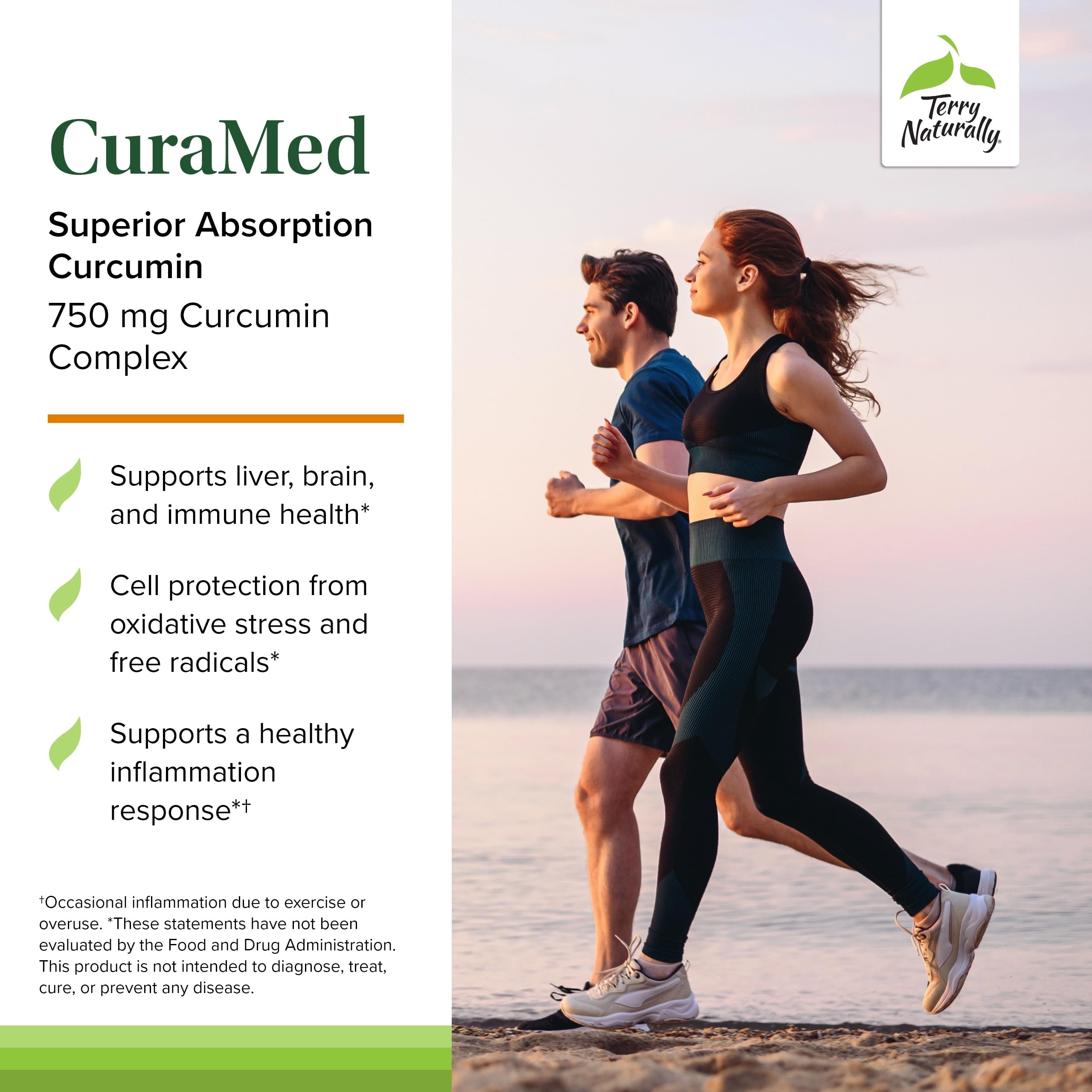 Terry Naturally CuraMed label highlights 500 mg curcuminoids per serving.