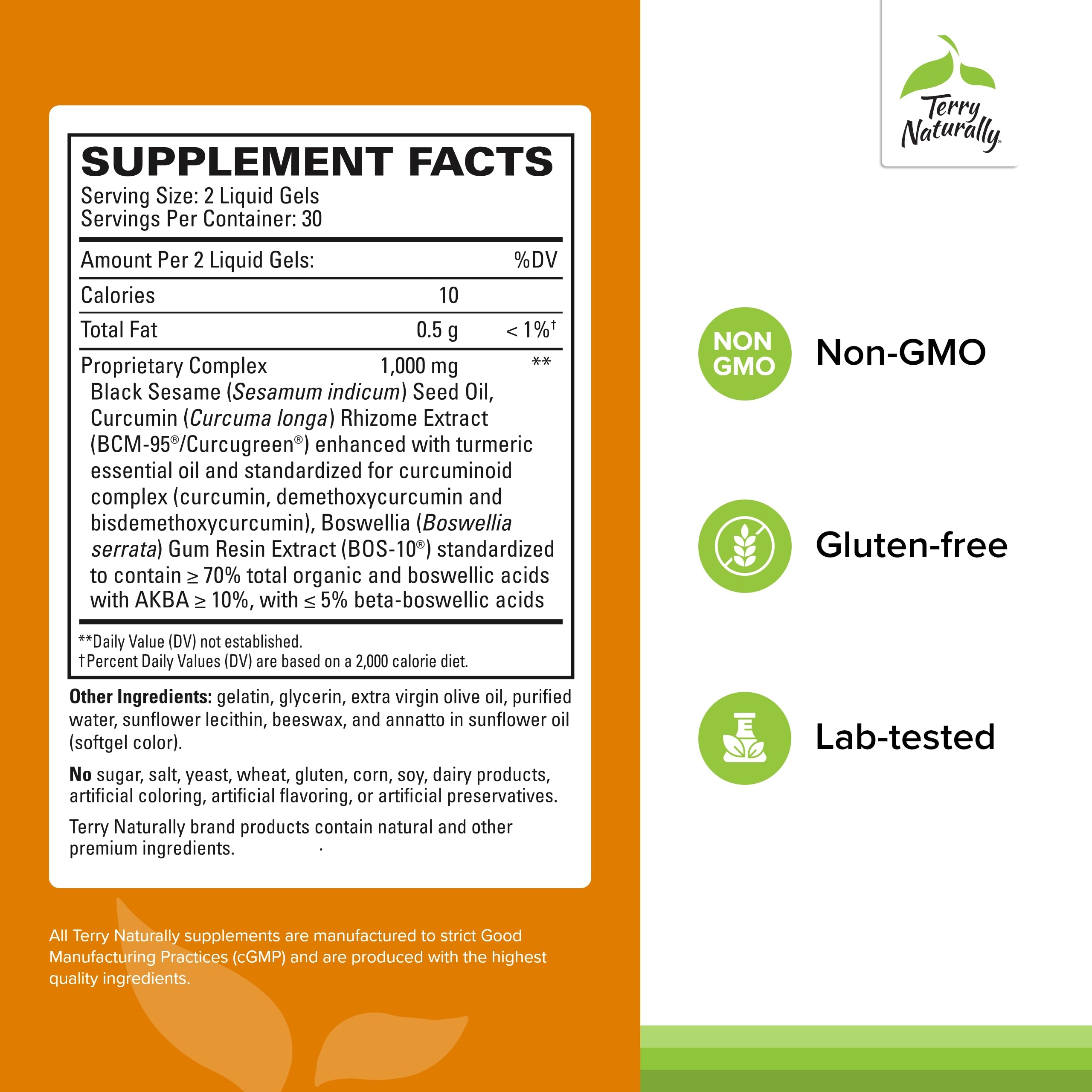 Packaging display of Terry Naturally CuraMed shows quality and formula details.