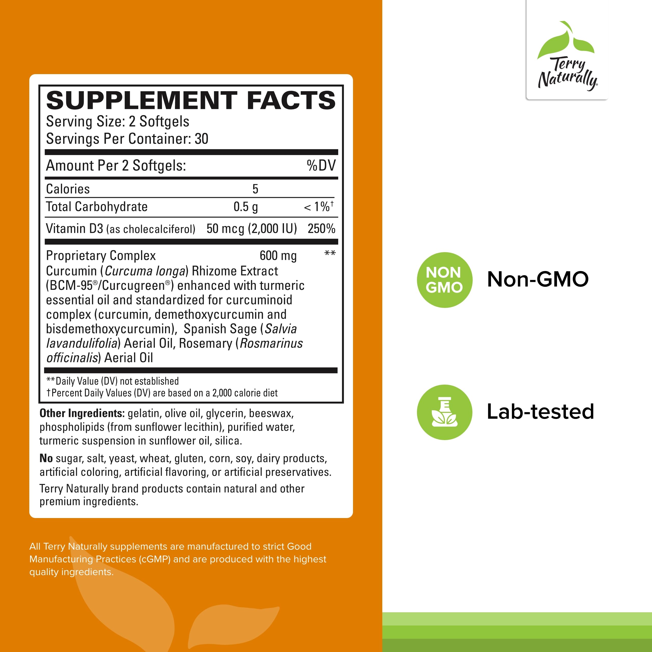 Terry Naturally CuraMed Brain capsules close-up highlighting BCM-95 formula.