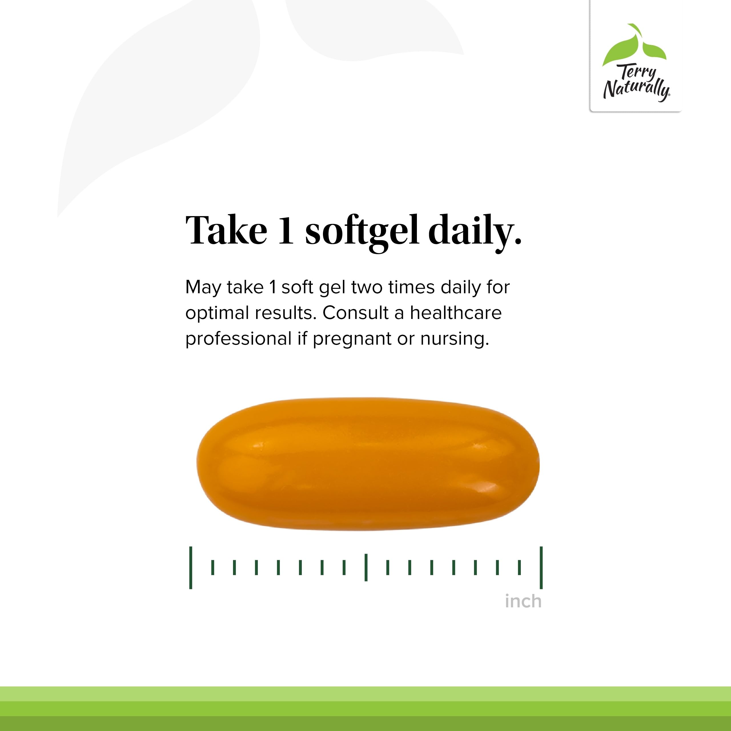 Terry Naturally CuraMed label closeup displaying dosage and ingredients at a glance.
