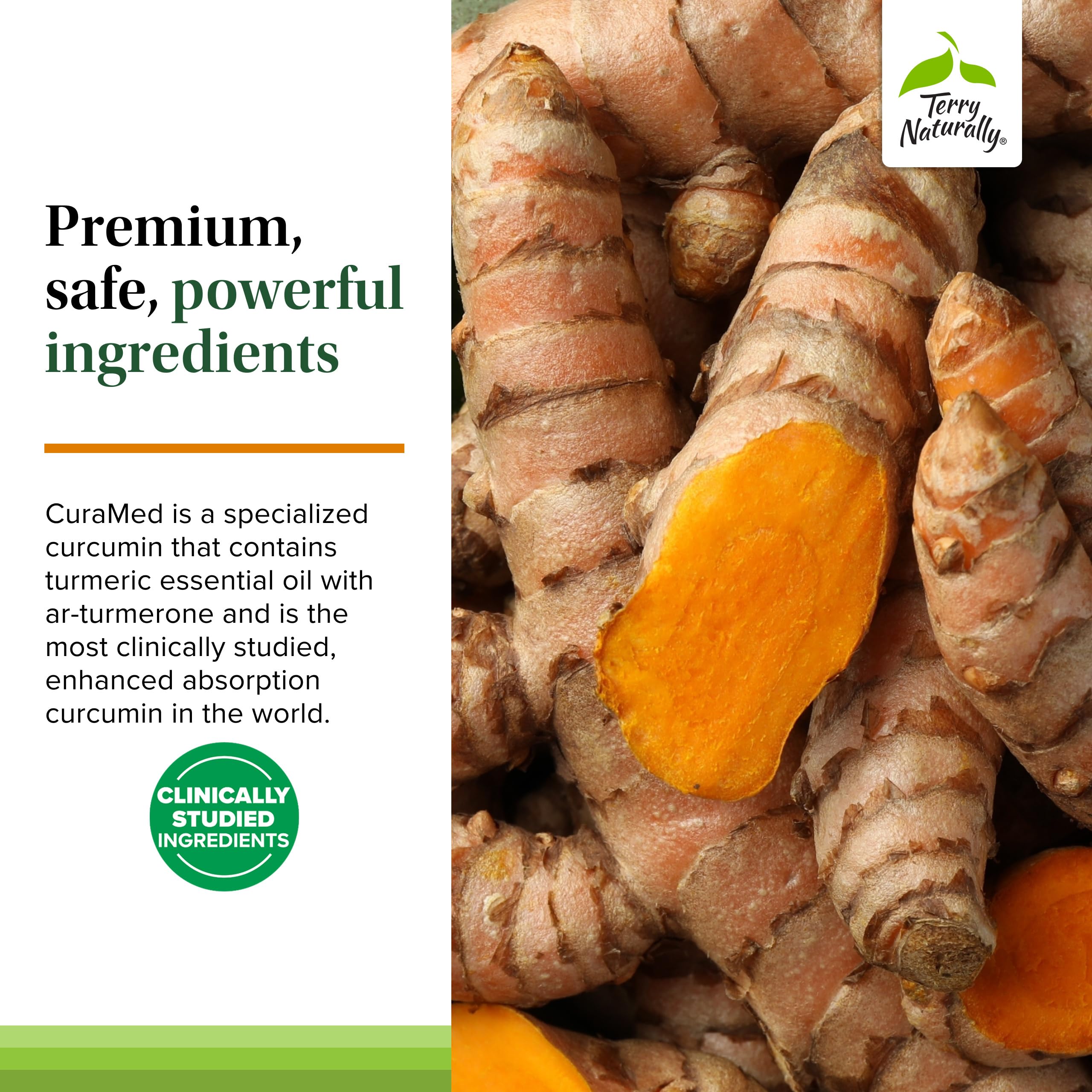 Terry Naturally CuraMed liver health emphasis with turmeric complex.